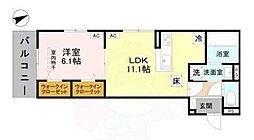 GRAMM下津林WEST 1LDKの間取図画像