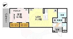 GRAMM下津林WEST 1LDKの間取図画像