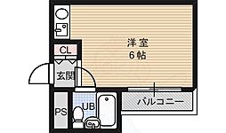 アルカディア塔之段 ワンルームの間取図画像