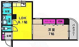 ウエストリュエル 1DKの間取図画像