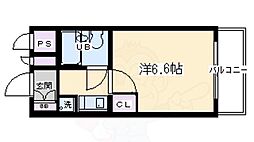 デトム・ワン御所南 1Kの間取図画像