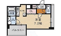 アクアプレイス京都二条城 1Kの間取図画像