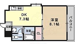 ウエスト 1DKの間取図画像