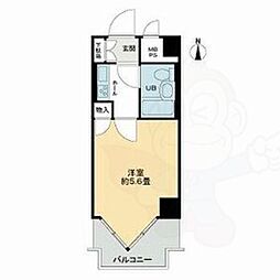 ライオンズマンション京都三条第2 1Kの間取図画像