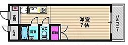 リバティハウス 1Kの間取図画像