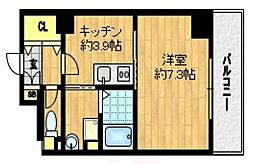 ヴァンヴェルデ西京極 1Kの間取図画像