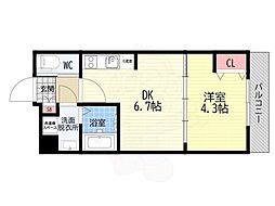 MJC京都EsTRUTH 1DKの間取図画像