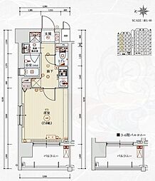 ベラジオレガシー京都西七条 1Kの間取図画像