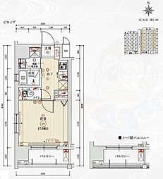 ベラジオレガシー西大路七条 1Kの間取図画像