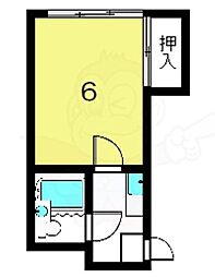 アビリティ桂 1Kの間取図画像