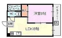 アーバン・ヒル太秦 1LDKの間取図画像