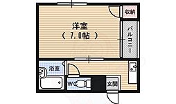モア西洞院 1Kの間取図画像
