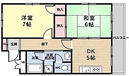 ロイヤルコーポ 2DKの間取図画像