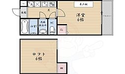 ロフティ京都西陣 1SKの間取図画像