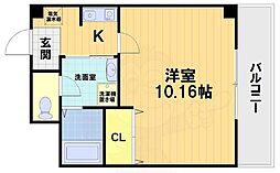 エリーフラッツ上桂 1Kの間取図画像
