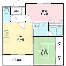GARNETRESIDENCEkamikatsura 2LDKの間取図画像