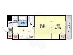 MJC京都EsTRUTH 2Kの間取図画像