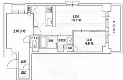 SOHO烏丸 2LDKの間取図画像