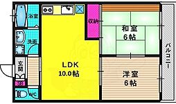 ドムール桂 2LDKの間取図画像