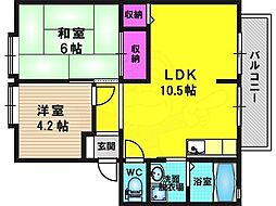 グリーンヒルセイジュ 2LDKの間取図画像