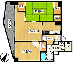 四条大宮シャトー朝日 2DKの間取図画像