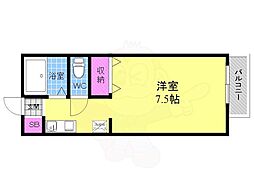 パルティールN 1Kの間取図画像