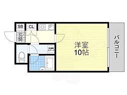 ピラーズ御所西 1Kの間取図画像