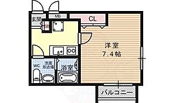 レジデンス西小路小米町 1Kの間取図画像