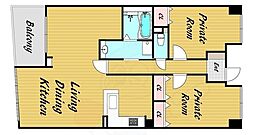 パインフィールド五条 2LDKの間取図画像