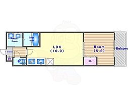 ソリティア梅小路 1LDKの間取図画像