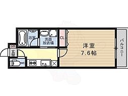 ベラジオ京都西院ウエストシティ 1Kの間取図画像