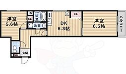 メゾンウコン 2DKの間取図画像