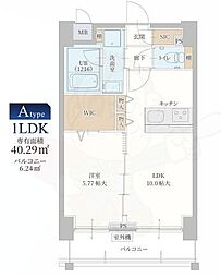 Viento京都駅 1LDKの間取図画像