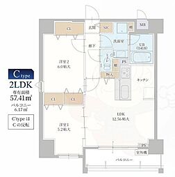 Viento京都駅 2LDKの間取図画像