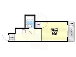 万里小路アベニュー 1Kの間取図画像