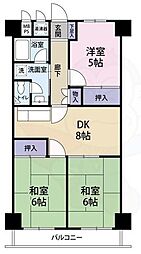 向陽セントラルハイツ 3DKの間取図画像