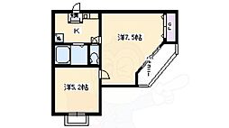 エクシード梅小路 2Kの間取図画像