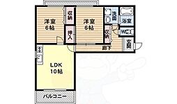 メゾン・プルミエール桂 2LDKの間取図画像