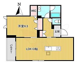 シャーメゾン中御門 1LDKの間取図画像