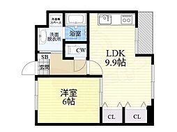 リエス西院 1LDKの間取図画像