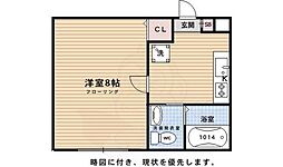 ブライトハイムA棟 1Kの間取図画像