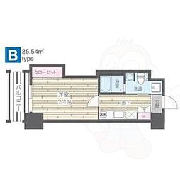 HF四条河原町レジデンス 1Kの間取図画像