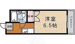 メゾンドール ワンルームの間取図画像