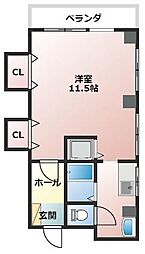 ロイヤルヴィレッヂ大野町 1Kの間取図画像