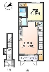 アイリスE 1LDKの間取図画像