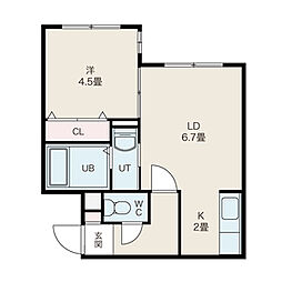 メゾン・ド・グランピエール 1LDKの間取図画像
