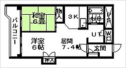 アートサイドテラス 2LDKの間取図画像