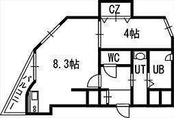クラッセ知事公館前 1LDKの間取図画像
