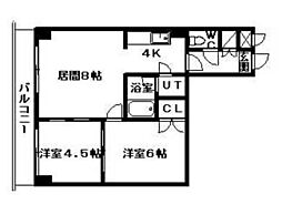 アルカディア33 2LDKの間取図画像