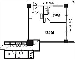 PRIMEURBAN札幌リバーフロント 1LDKの間取図画像